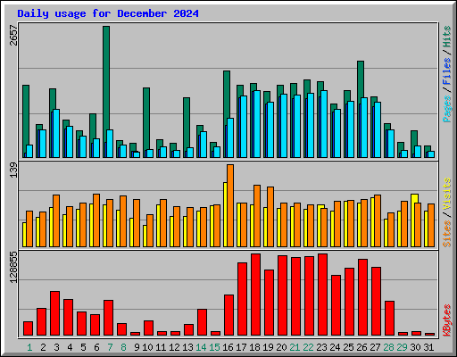 Daily usage for December 2024