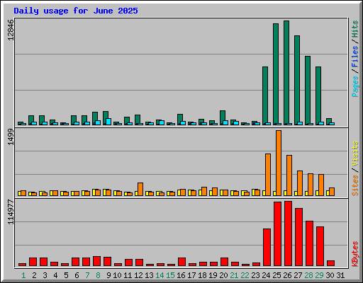 Daily usage for June 2025