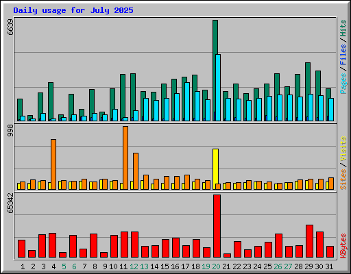 Daily usage for July 2025