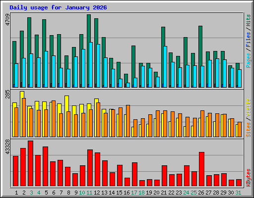 Daily usage for January 2026