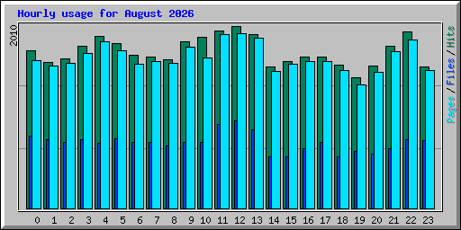 Hourly usage for August 2026